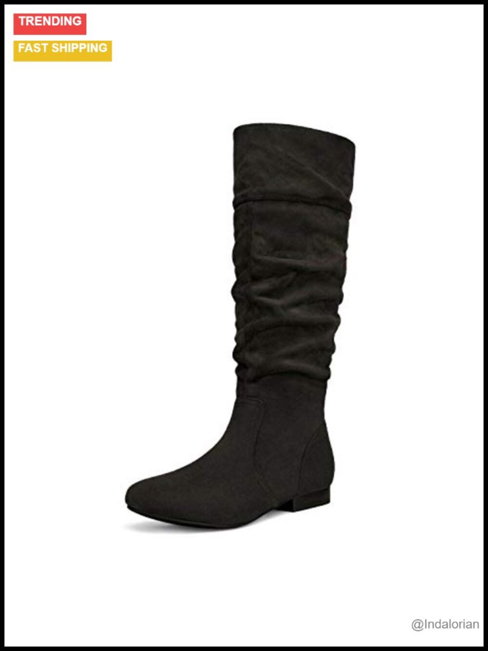 Faux Suede Knee High Slouchy Winter Boots Pull On Faux Fur Lined